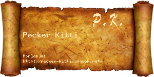 Pecker Kitti névjegykártya